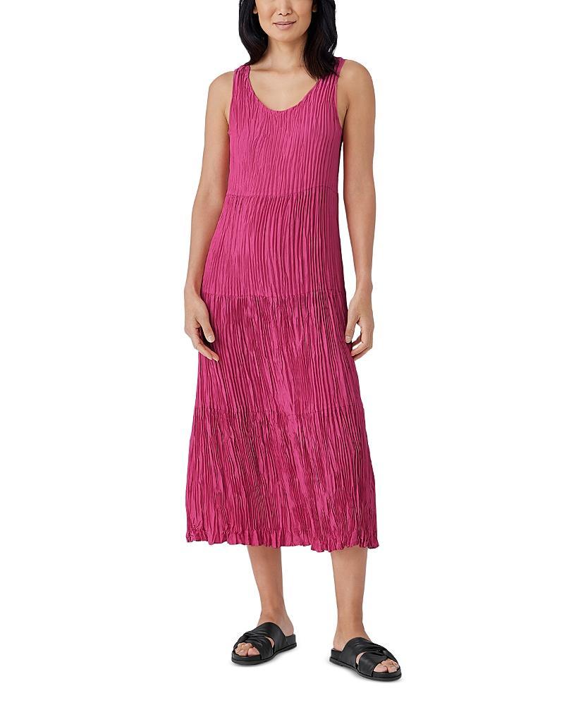 Womens Tiered Silk Midi-Dress Product Image