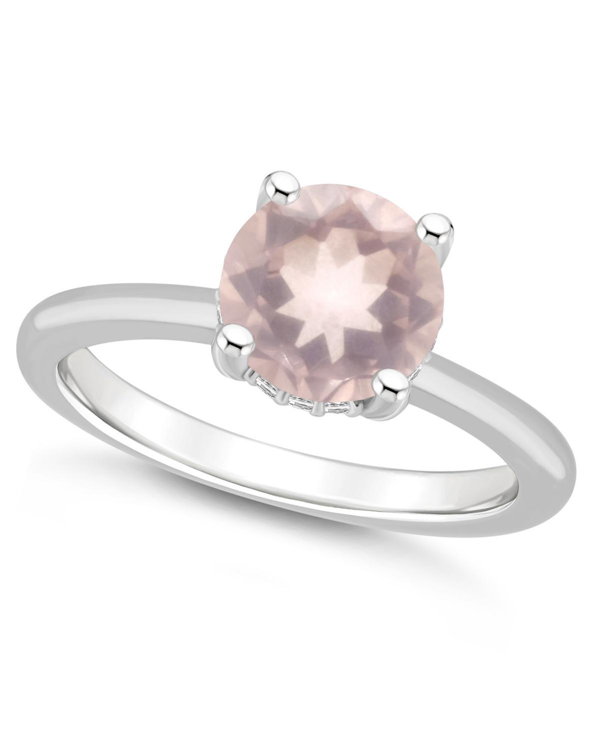 Macys Womens Rose Quartz (1-3/4 ct.t.w.) and Diamond Accent Ring in Sterling Silver Product Image