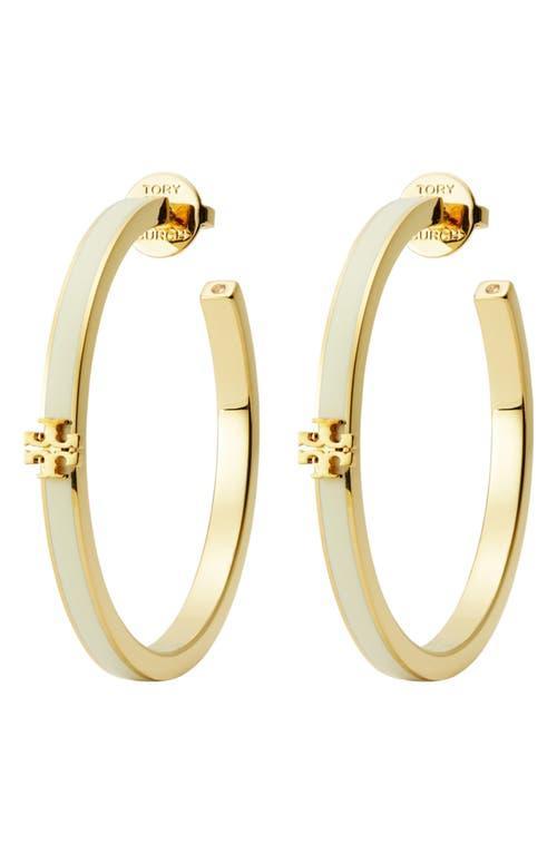 Tory Burch Kira Enamel Hoop Earrings Product Image