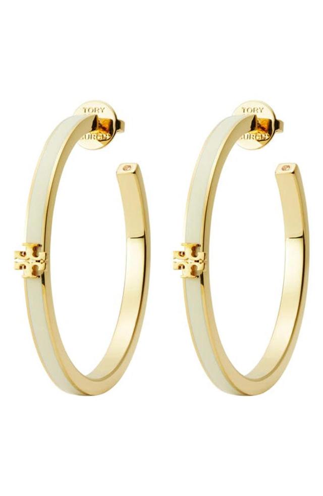 Womens 18K Gold-Plated & Enamel Kira Hoop Earrings Product Image