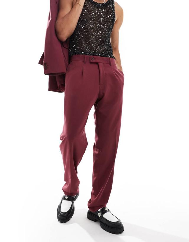 Viggo oversized suit pants in burgundy - part of a set Product Image