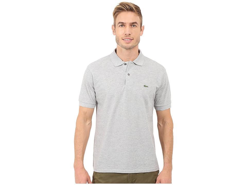 Lacoste Men's Classic Chine Pique Polo Shirt (Silver Grey Chine) Men's Clothing Product Image