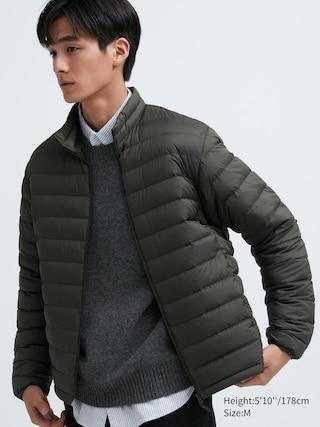 Mens Ultra Light Down Jacket (Narrow Quilt) with Anti-Static Olive XS UNIQLO US Product Image