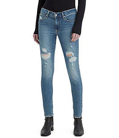 Womens Levis 711 Skinny Jeans Med Blue Product Image