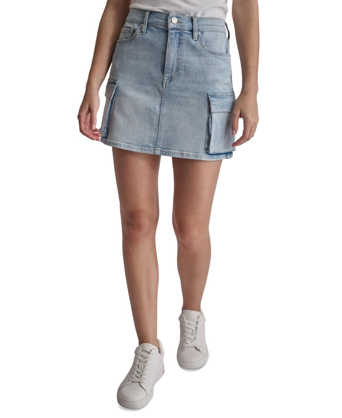 Dkny Jeans Womens Denim Cargo Mini Skirt Product Image