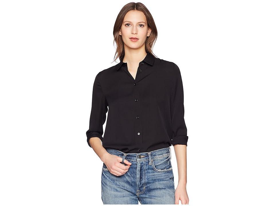 Womens Silk-Blend Slim-Fit Blouse Product Image