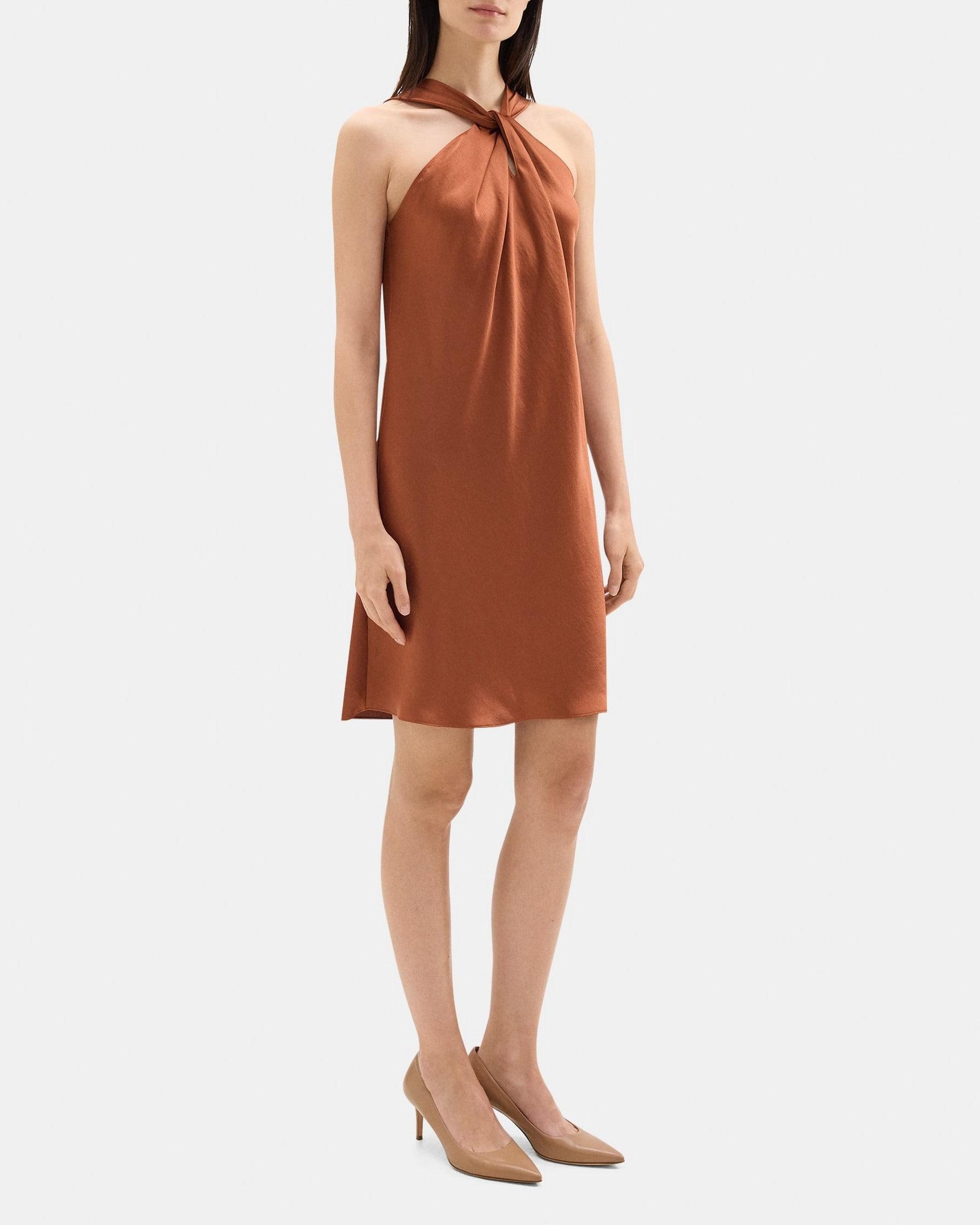 Sleeveless Twist Dress in Silky Poly Product Image