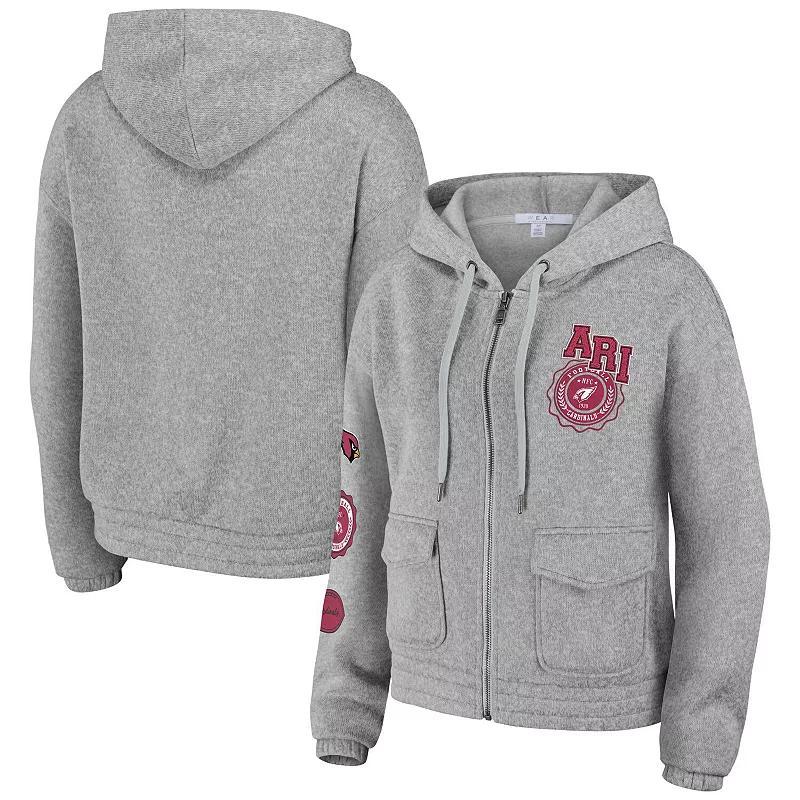 Womens WEAR by Erin Andrews Heather Gray Arizona Cardinals Full-Zip Hoodie Product Image