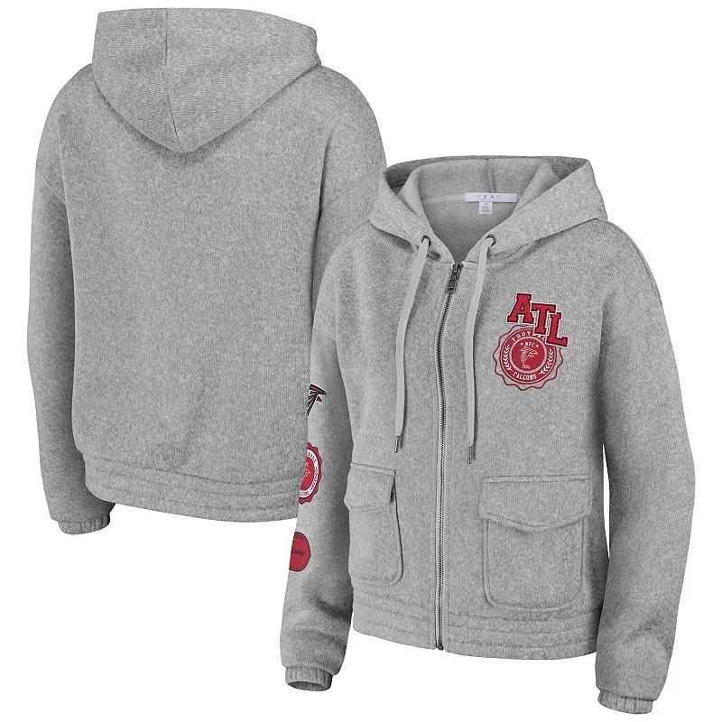 Womens WEAR by Erin Andrews Heather Gray Cleveland Browns Full-Zip Hoodie Product Image