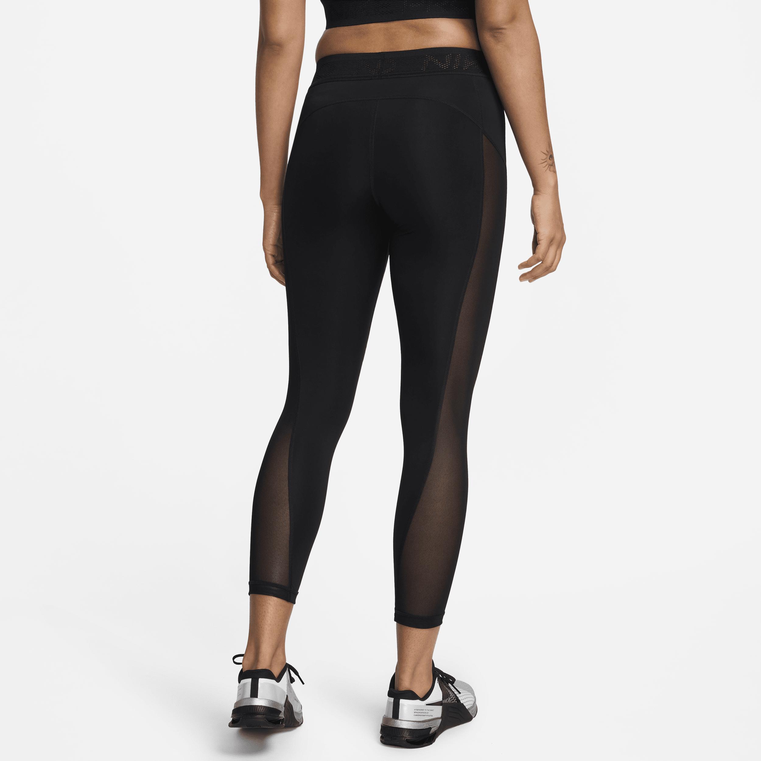 Women's Nike Pro Mid-Rise 7/8 Mesh-Paneled Leggings Product Image