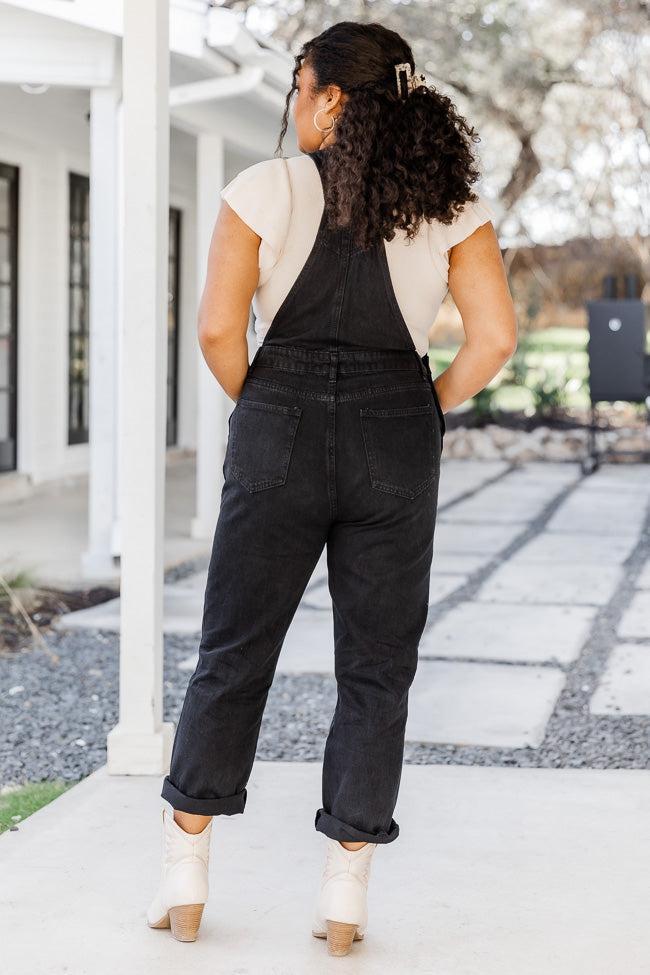 Keep Looking Up Black Overalls FINAL SALE Product Image