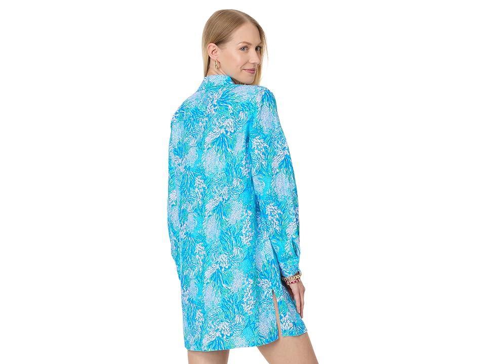 Womens Lagoon Linen Cover-Up Shirt Product Image