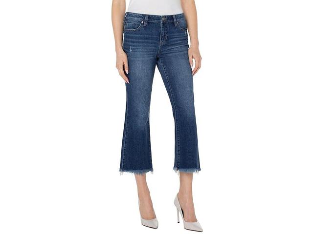 Liverpool Los Angeles Hannah Crop Flare with Fray Hem in Oceana (Oceana) Women's Jeans Product Image