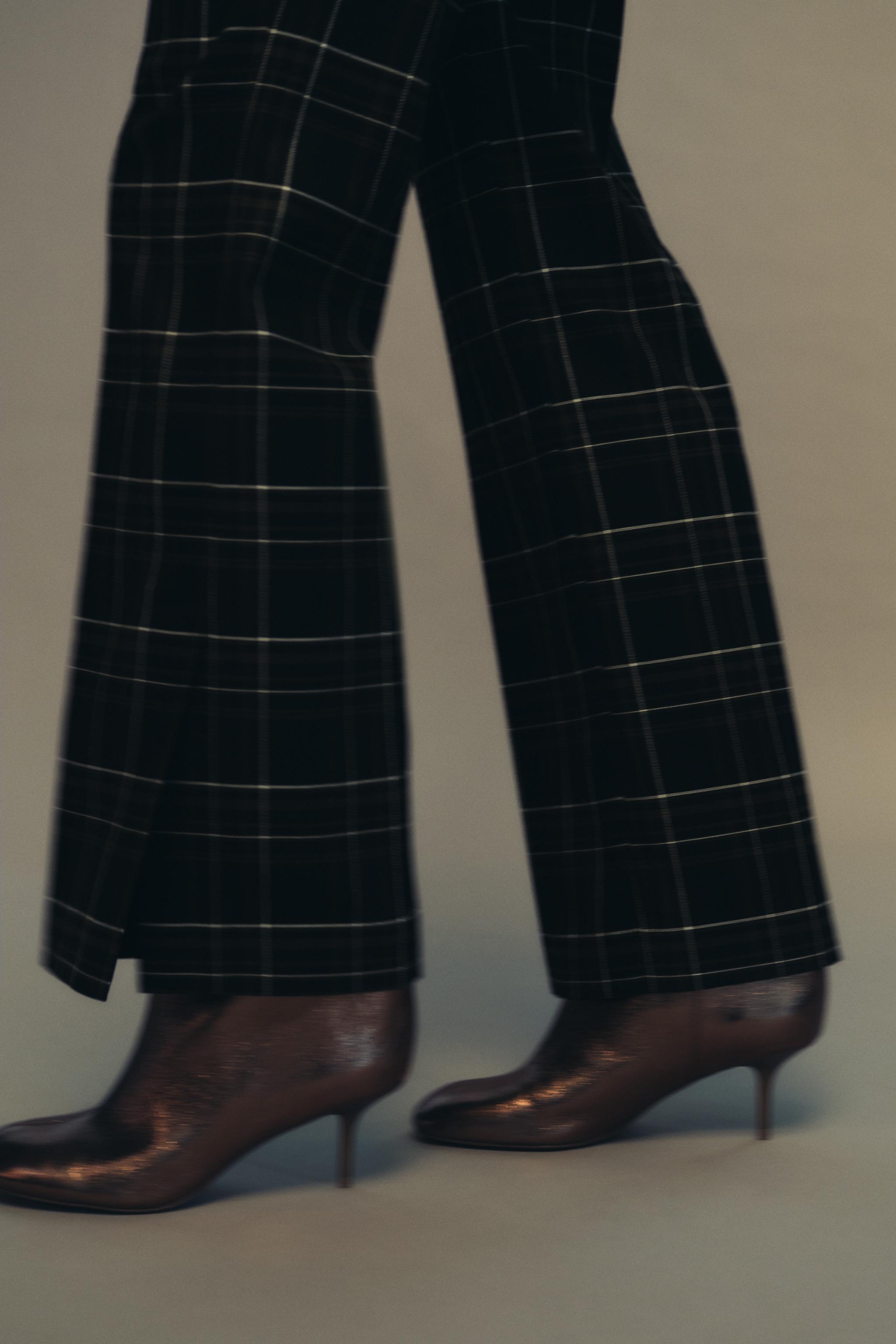 STRAIGHT FIT PLAID PANTS Product Image