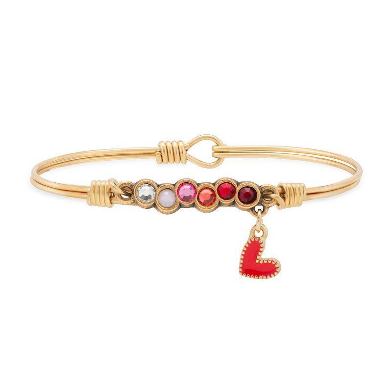 Luca + Danni Crystal Red Heart Starlight Love Ombre Bangle Bracelet, Womens Gold Tone Product Image