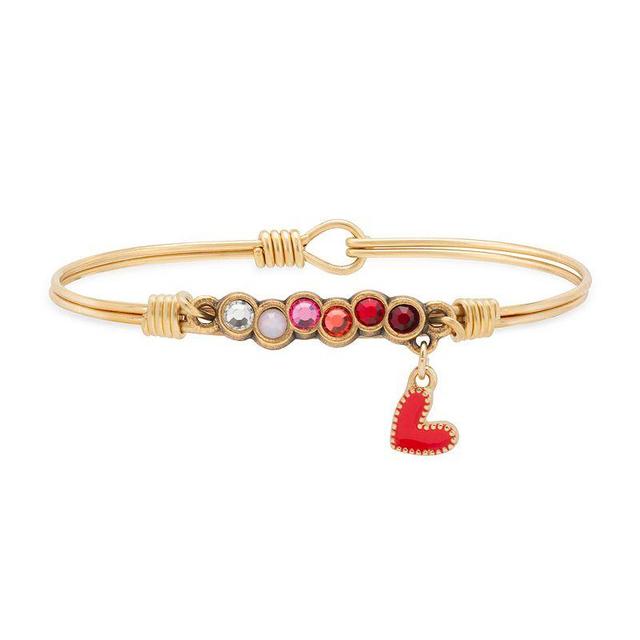 Luca + Danni Crystal Red Heart Starlight Love Ombre Bangle Bracelet, Womens Gold Tone Product Image