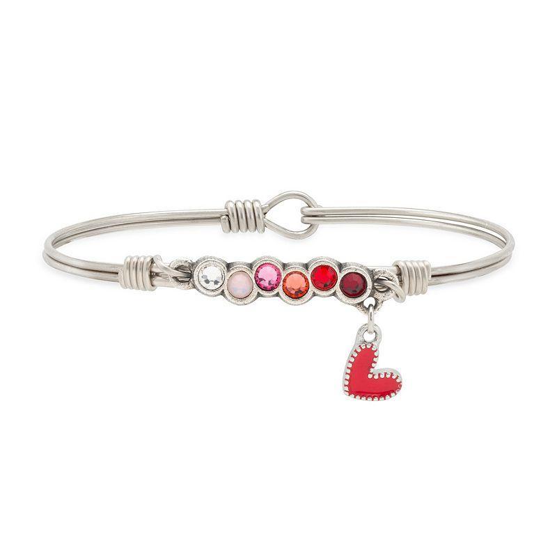 Luca + Danni Crystal Red Heart Starlight Love Ombre Bangle Bracelet, Womens Gold Tone Product Image