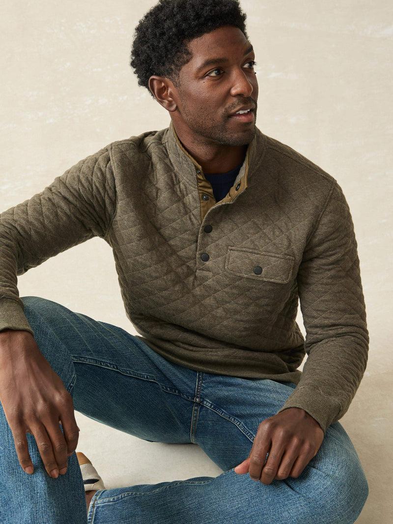 Epic Quilted Fleece Pullover - Olive Melange Product Image