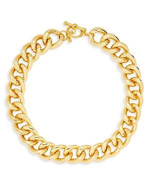 Womens 20K-Gold-Plated Chunky Curb-Chain Necklace Product Image