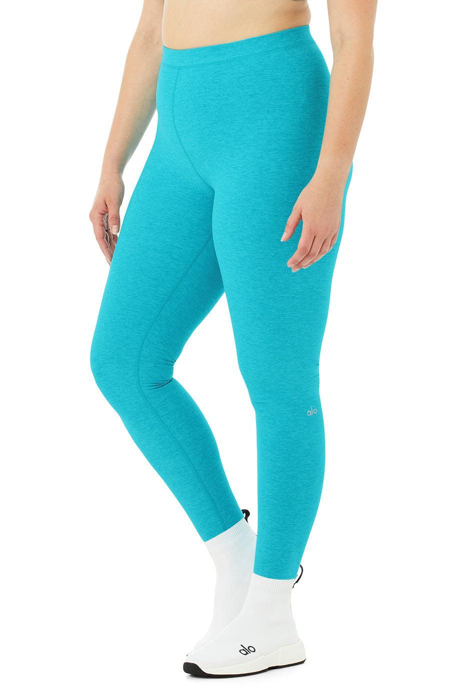 High-Waist Alosoft Flow Legging - Bright Aqua Heather Female Product Image