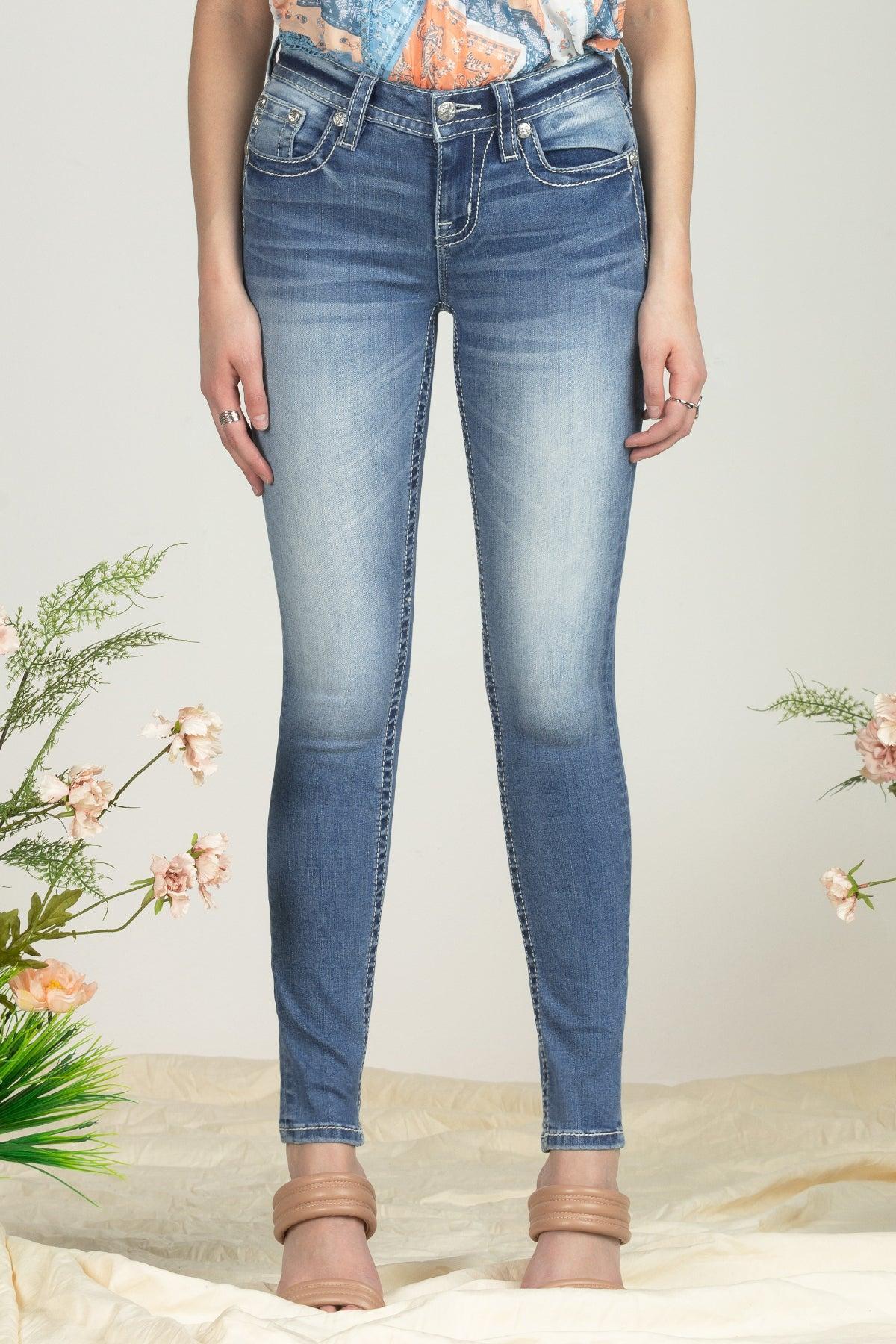 Vibrant Winged Skinny Jeans Product Image