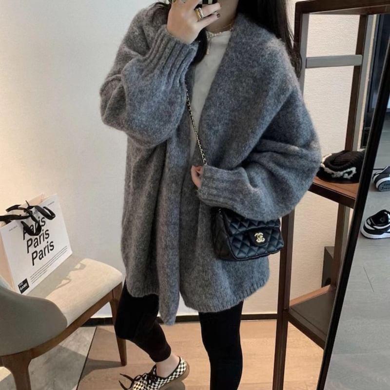 Plain Oversized Cardigan Product Image