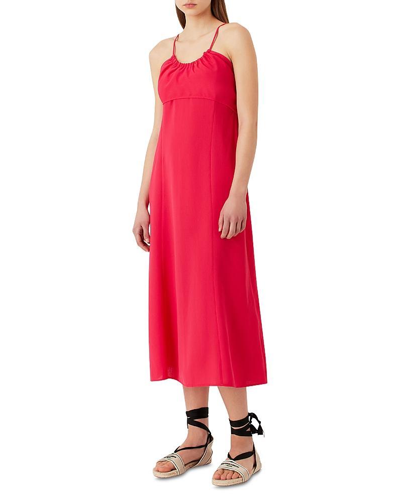 Womens Scoopneck Crepe Midi-Dress product image