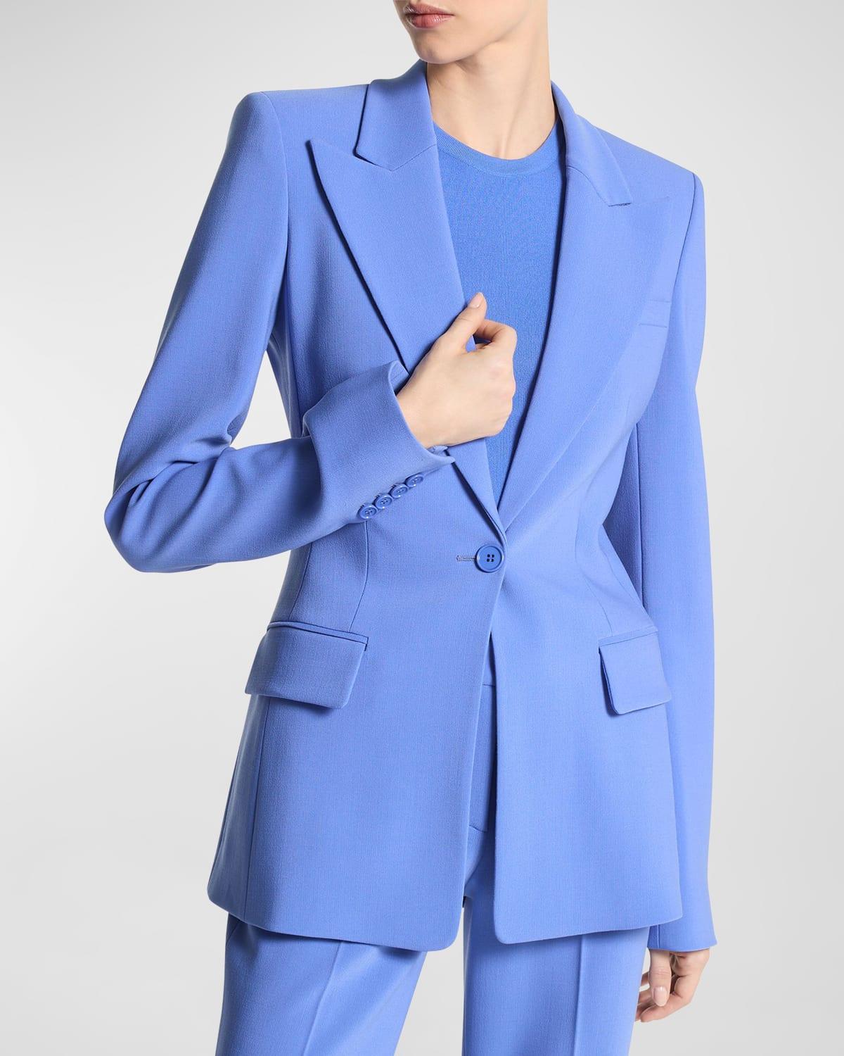 Michael Kors Collection Georgina One-Button Virgin Wool Blend Blazer Product Image