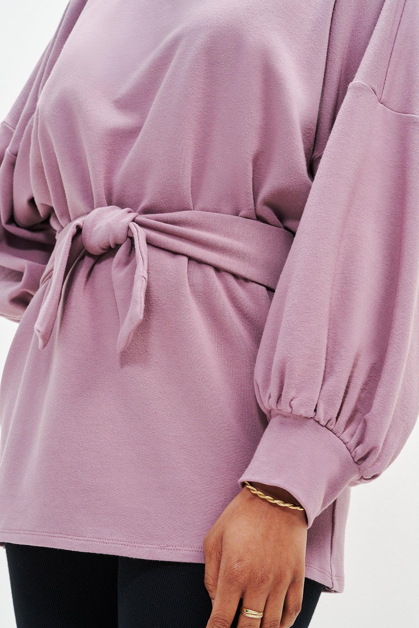 Fleur Reverie Terry Sweatshirt - Lavender - ReAmour Product Image