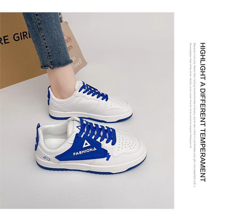 Color Block Lettering Platform Sneakers Product Image