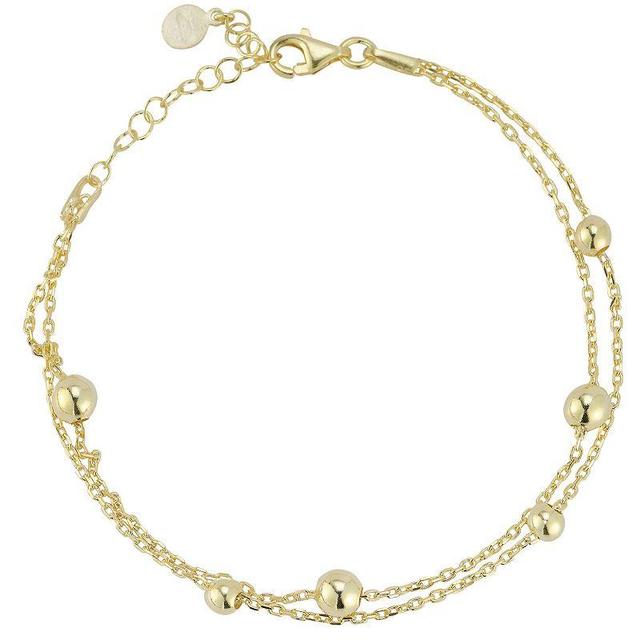 Sunkissed Sterling Bubble Double Layer Bracelet, Womens Gold Product Image