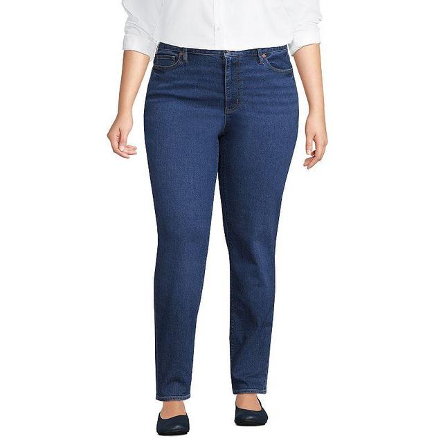 Plus Size Lands End Mid-Rise Boyfriend Jeans, Womens Mellow Blue Product Image