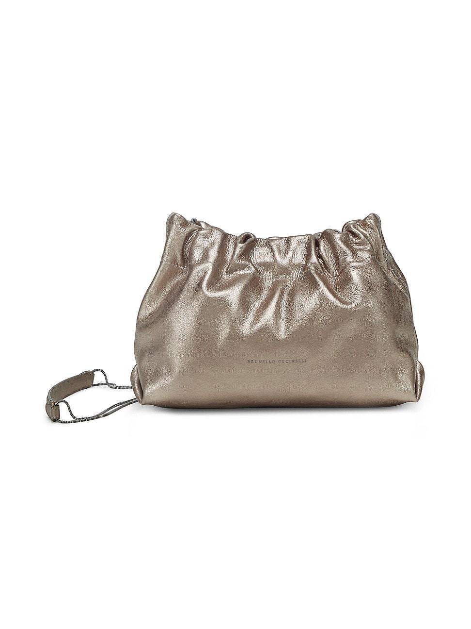 Womens Lam Calfskin Soft Bag With Precious Chain Product Image