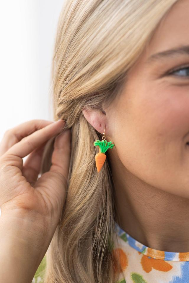 Orange Carrot Clay Earrings Product Image