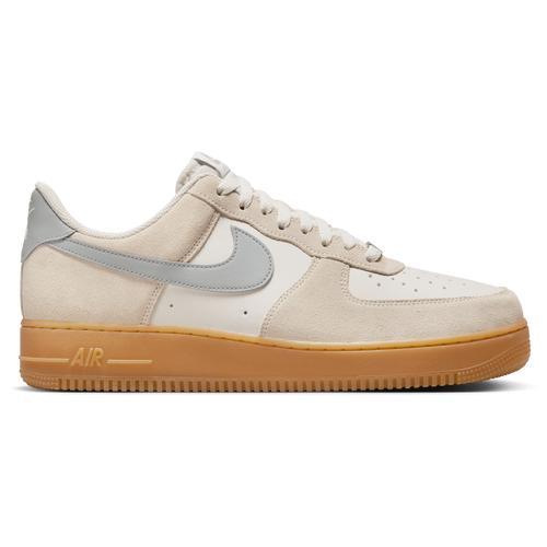 Nike Mens Nike Air Force 1 07 ESS+ - Mens Basketball Shoes Grey/Yellow Product Image