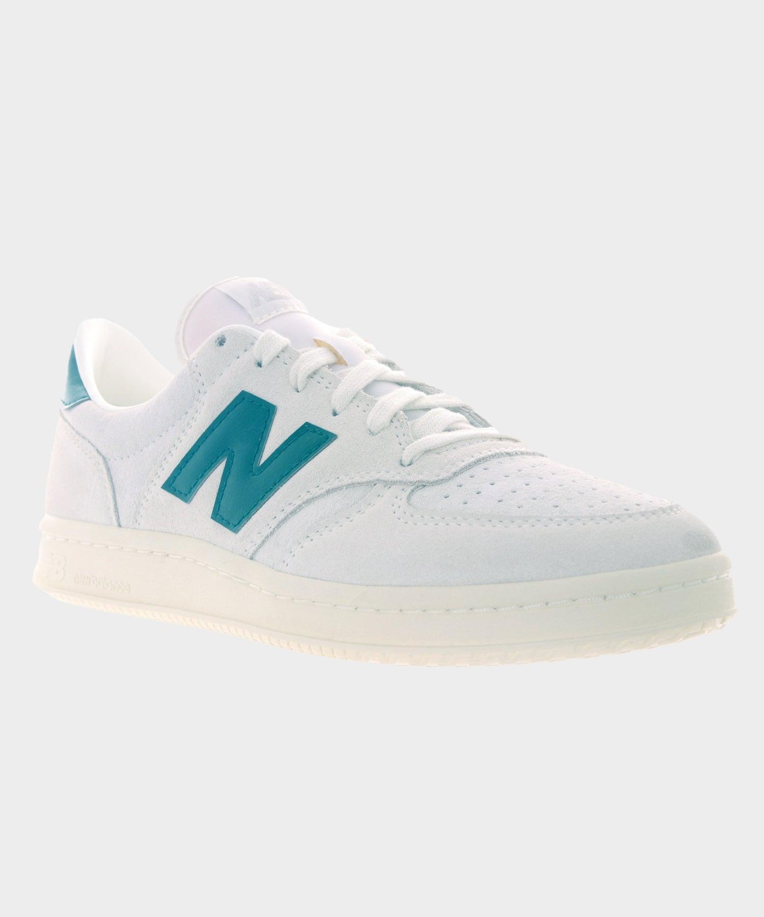 New Balance T500 Court in White + Green Product Image