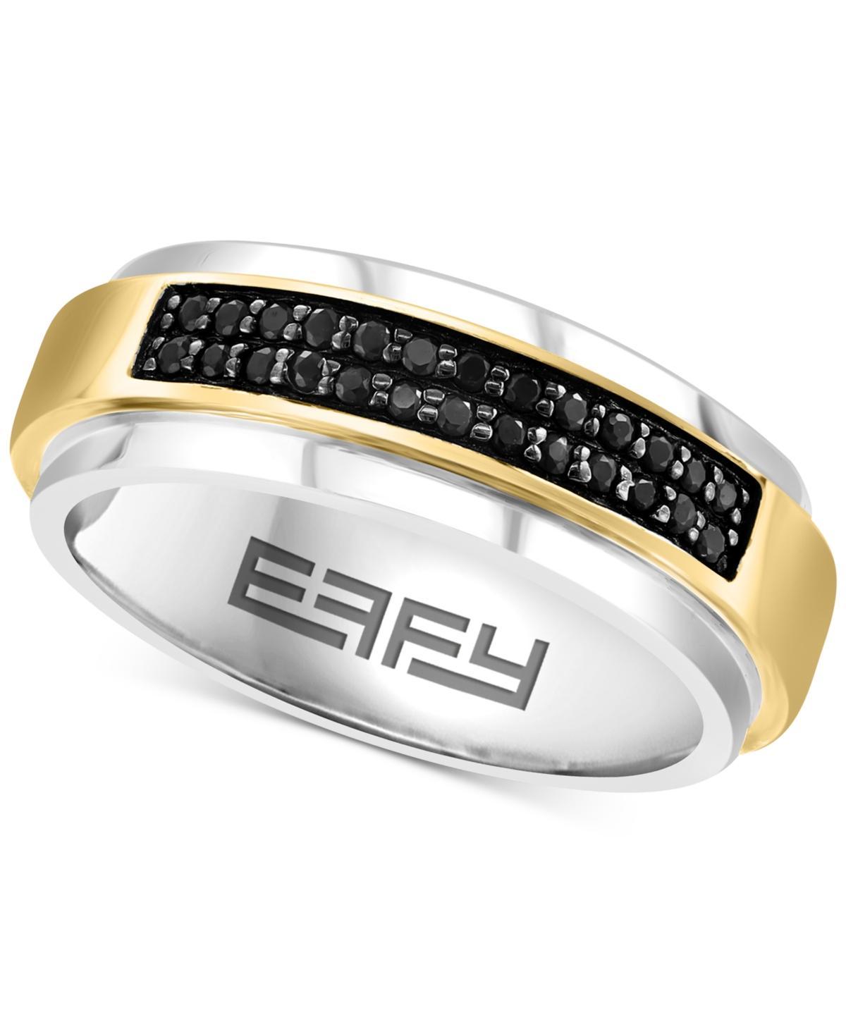 Effy Mens Sterling Silver & Black Sapphire Pav Ring Product Image