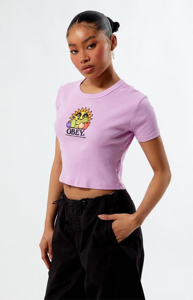 Obey Women's The Future Is In The Fruit Cropped T-Shirt Product Image