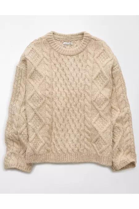 AE Oversized Cable Knit Sweater Womens Product Image