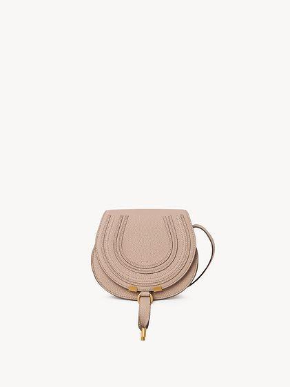 Small Marcie saddle bag in grained leather Product Image