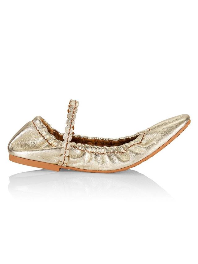 Womens Kaddy Metallic Leather Ballet Flats Product Image