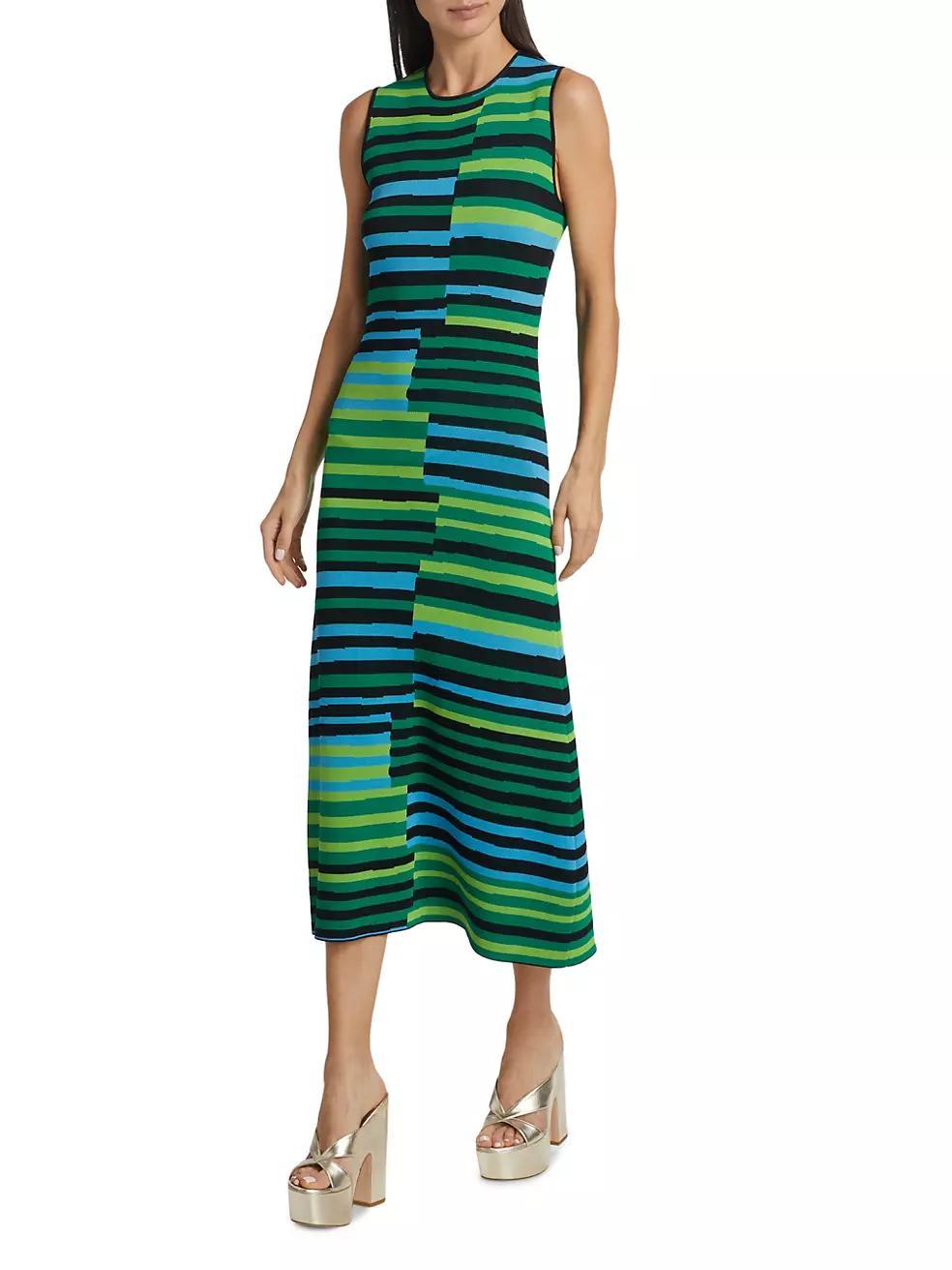 Axon Striped Knit Midi-Dress Product Image