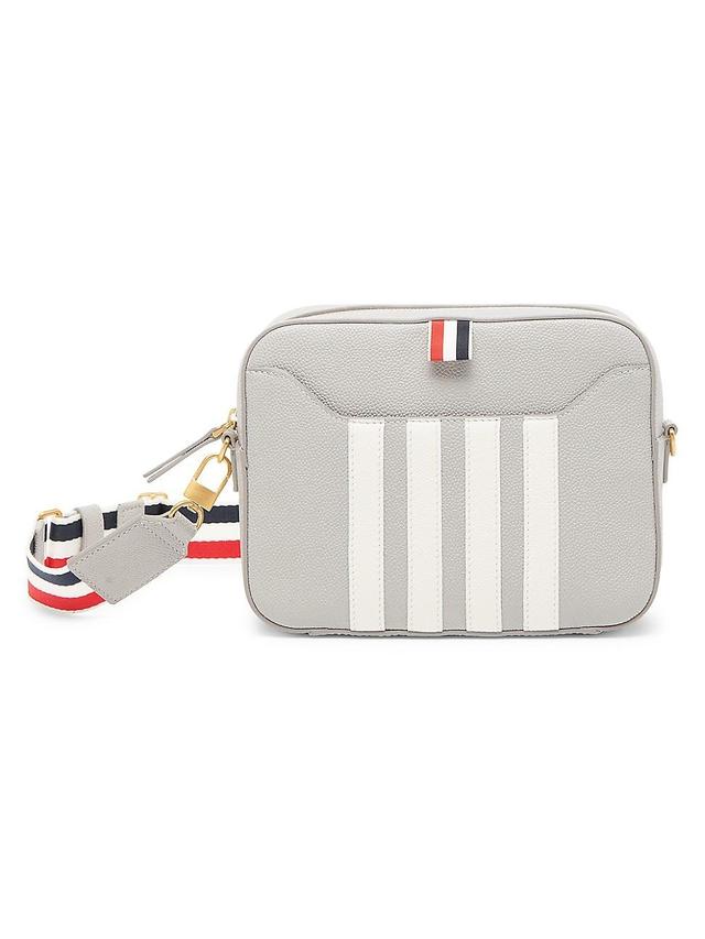 Mens 4-Bar Stripe Leather Camera Bag Product Image