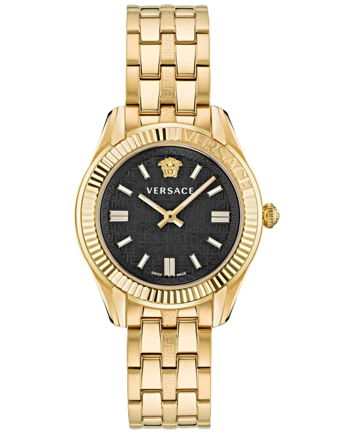 Versace Greca Time Leather Strap Watch, 35mm Product Image