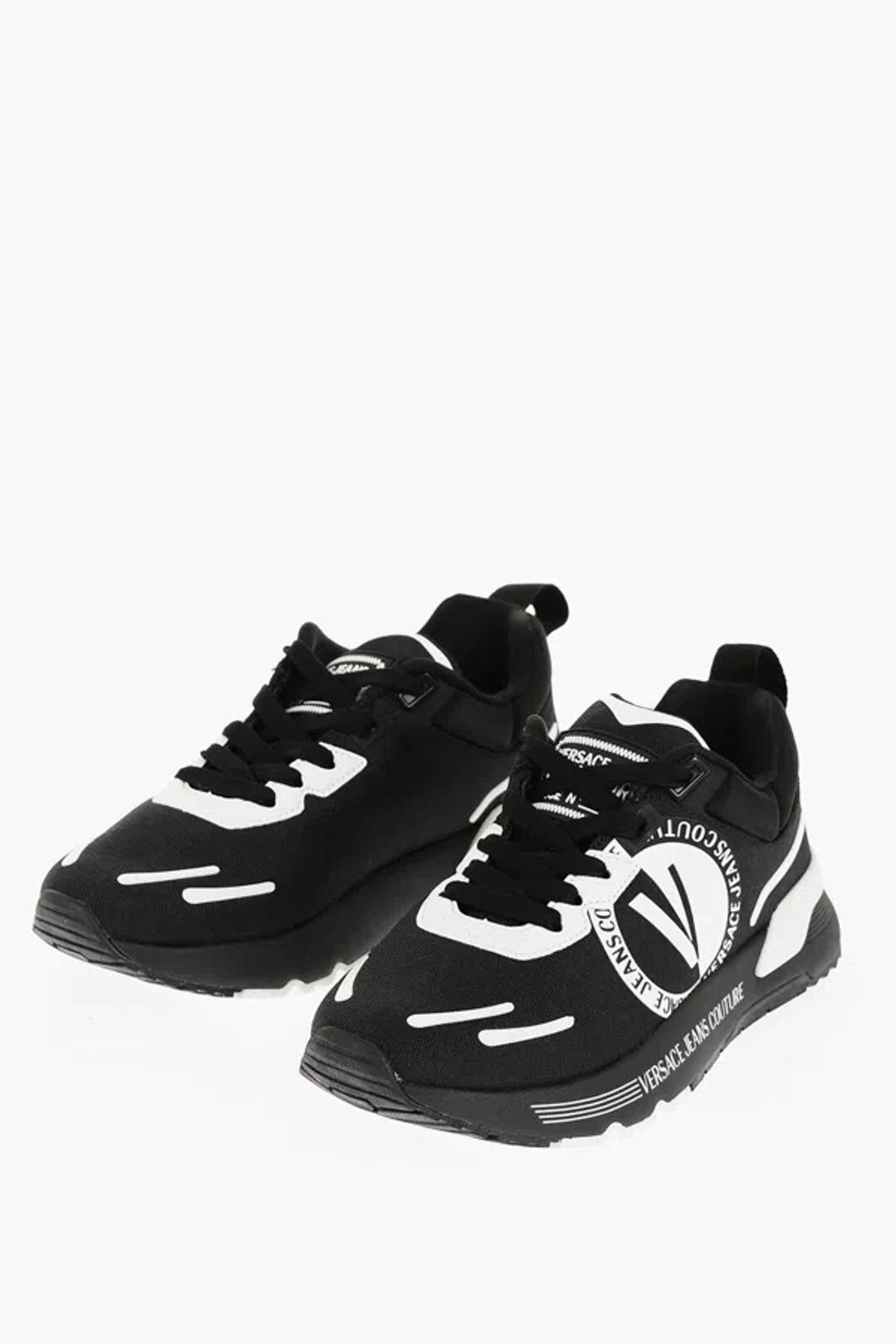 VERSACE Jeans Couture Fabric Dynamic Low Top Sneakers With Contrasti In Black Product Image