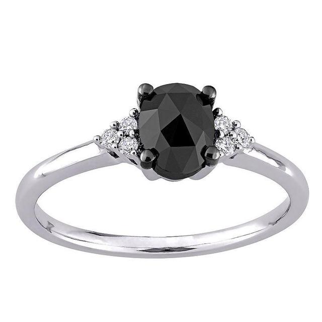 Stella Grace 14k White Gold 1 Carat T.W. Black & White Diamond Engagement Ring, Womens Product Image