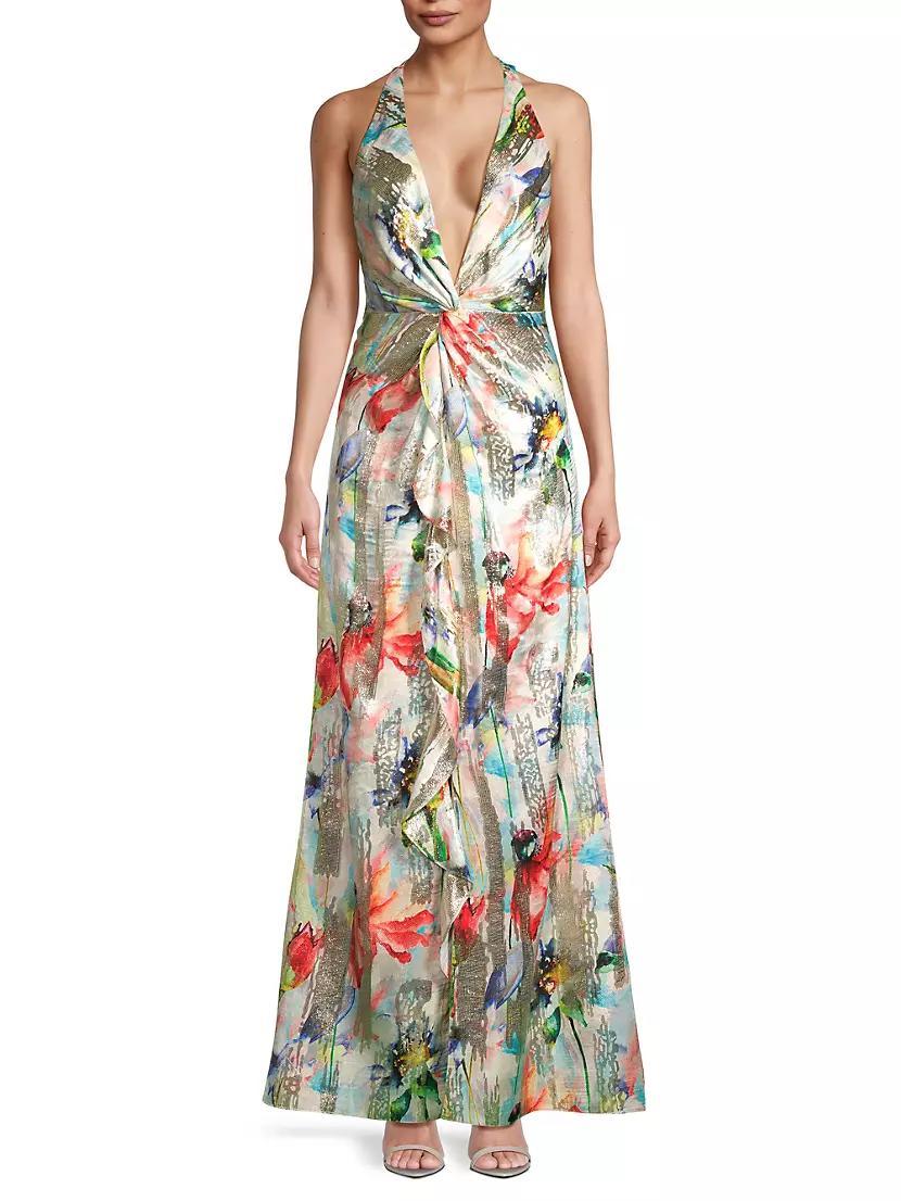 Floral Jacquard Midi-Dress Product Image