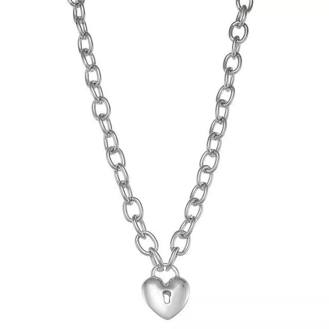 Simply Vera Vera Wang Puffy Heart Pendant Collar Necklace, Womens, Silver Tone Product Image