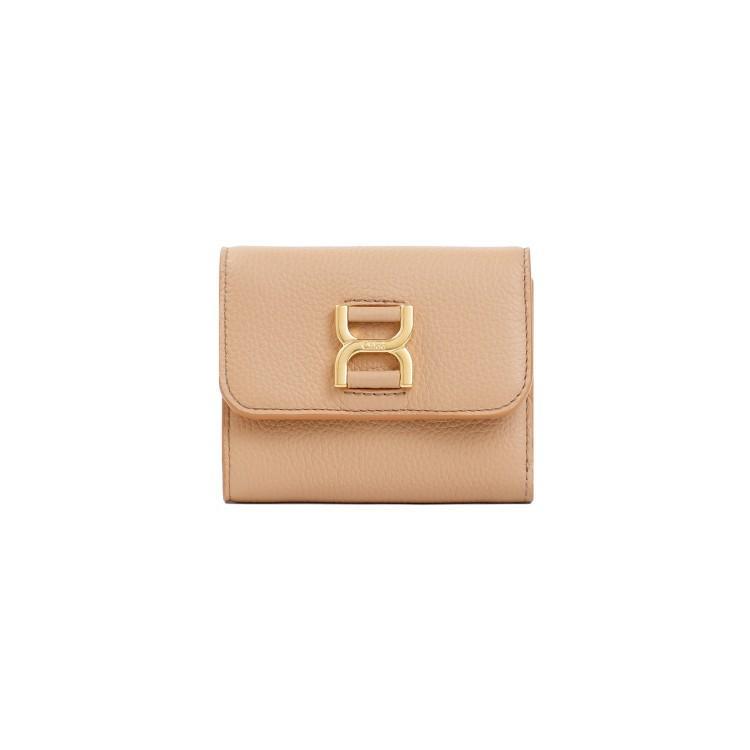 Beige Marcie Leather Wallet In Neutrals Product Image