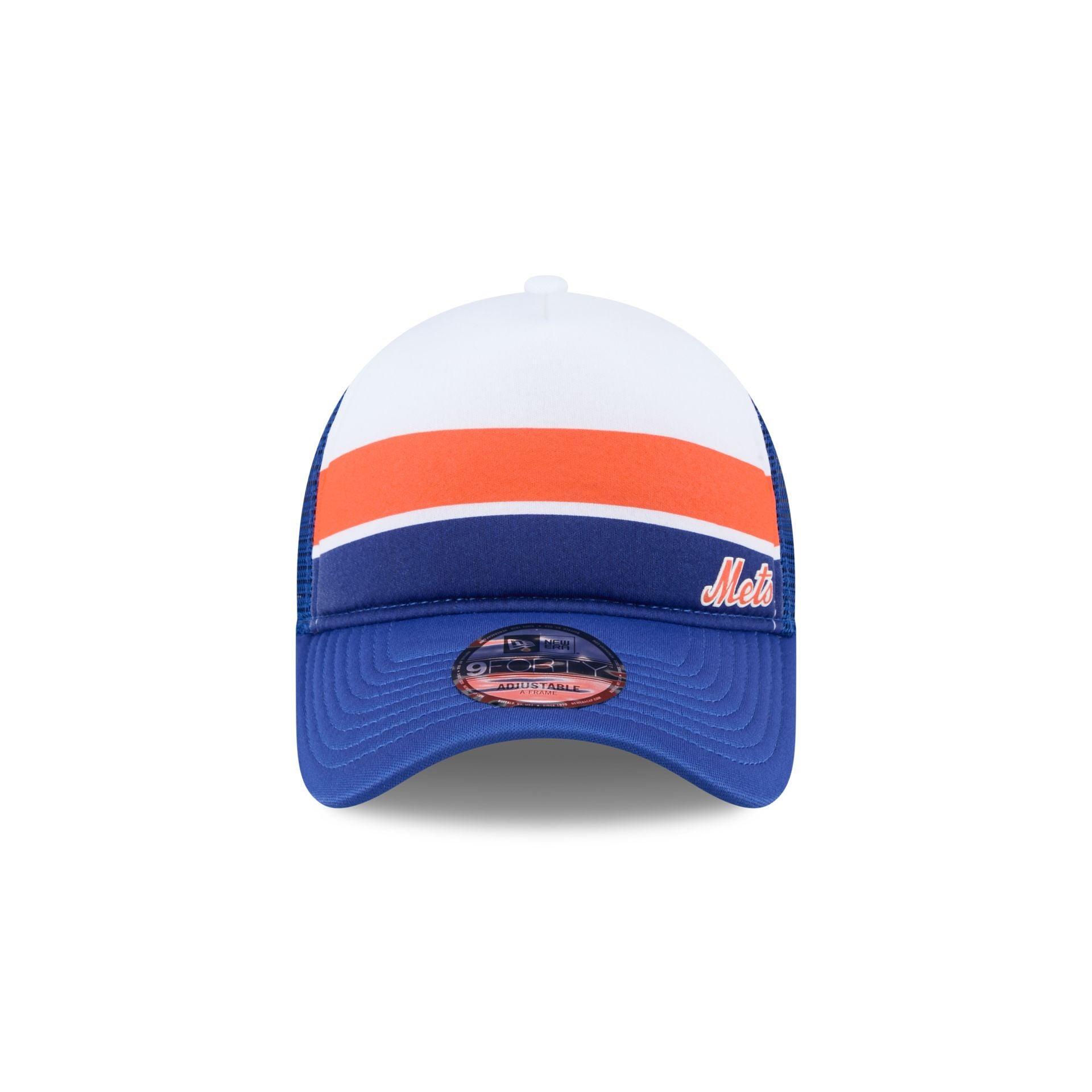 New York Mets Color Block 9FORTY A-Frame Trucker Snapback Hat Male Product Image